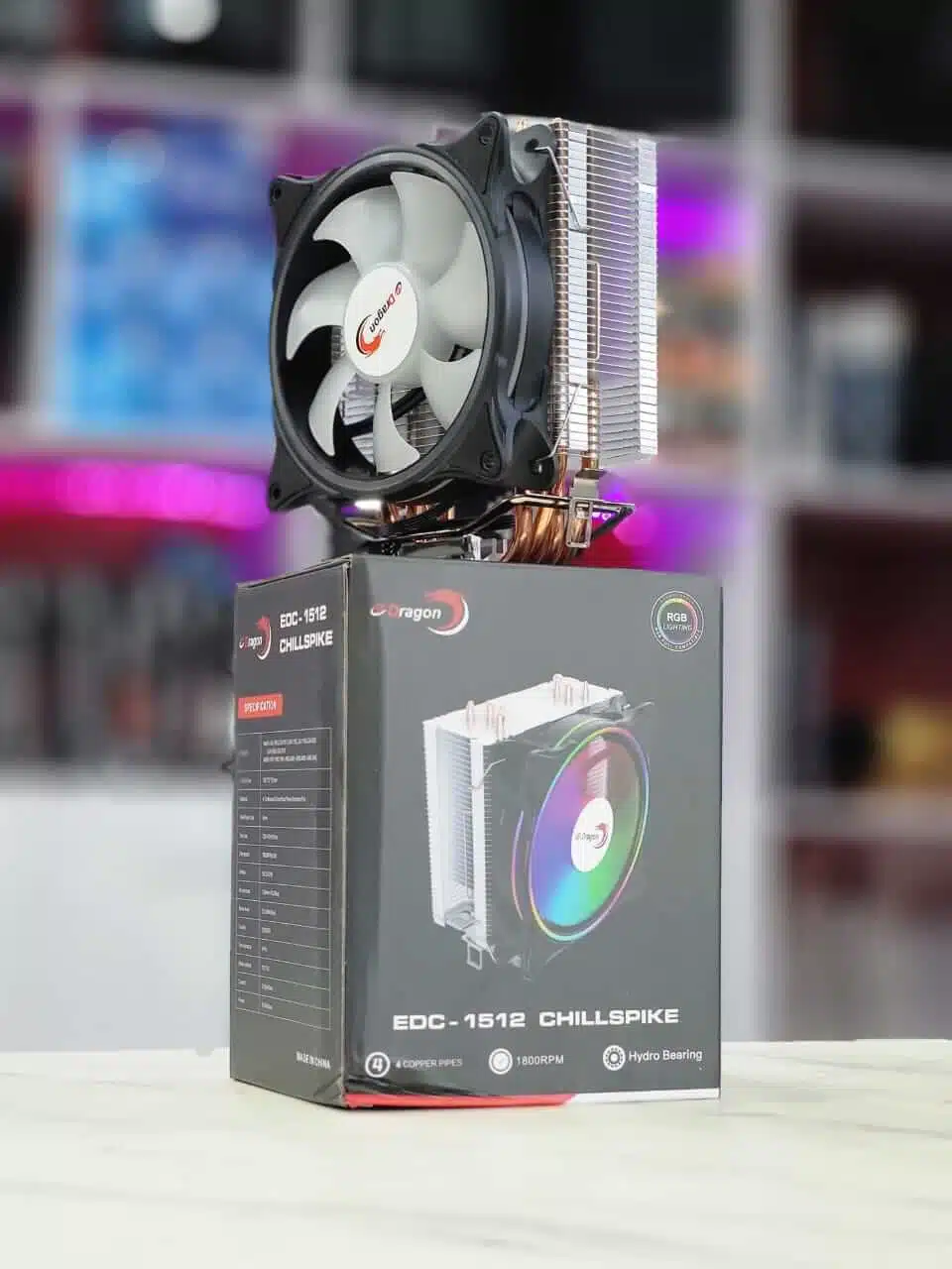 eDRAGON EDC-1512 CHILLSPIKE 4 PIPE RGB COOLER