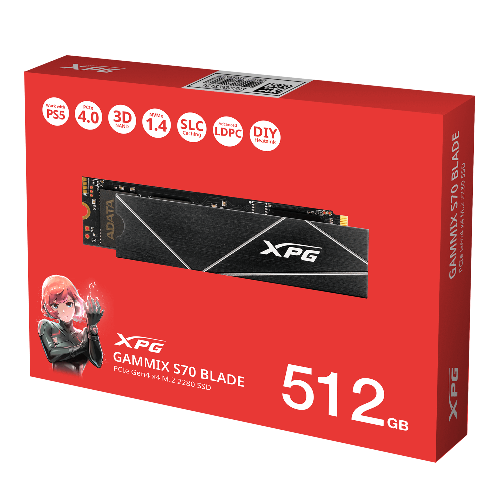XPG GAMMIX S70 BLADE 512GB PCIe Gen4x4 M.2 NVME