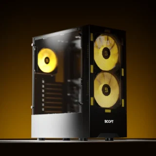 Boost P100 Mid-Tower Gaming Case with 3 ARGB Fans whilegeek