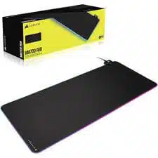 Corsair MM700 RGB Extended Cloth Gaming Mouse Pad: 36.6" x 15.8", 360° RGB Lighting, Two USB Port Hub, Thick Rubber - Black