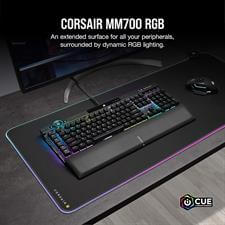 Corsair MM700 RGB Extended Cloth Gaming Mouse Pad: 36.6" x 15.8", 360° RGB Lighting, Two USB Port Hub, Thick Rubber - Black - Image 7