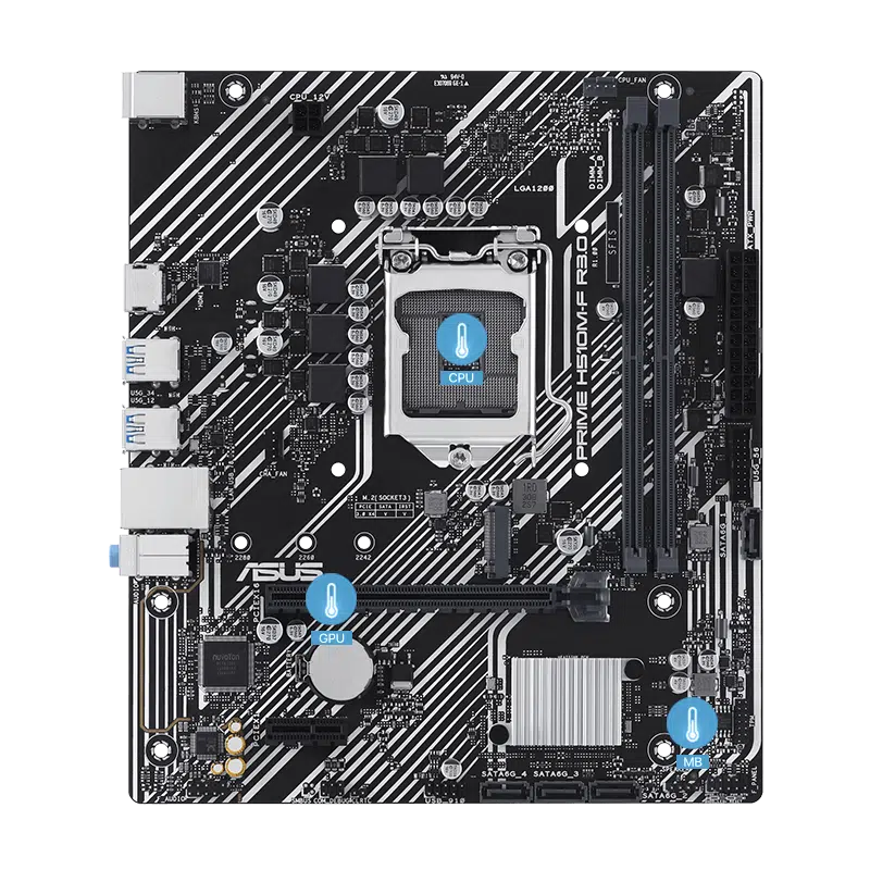 Asus Prime H510M-F Intel H510 (LGA 1200) microATX Motherboard - Image 2