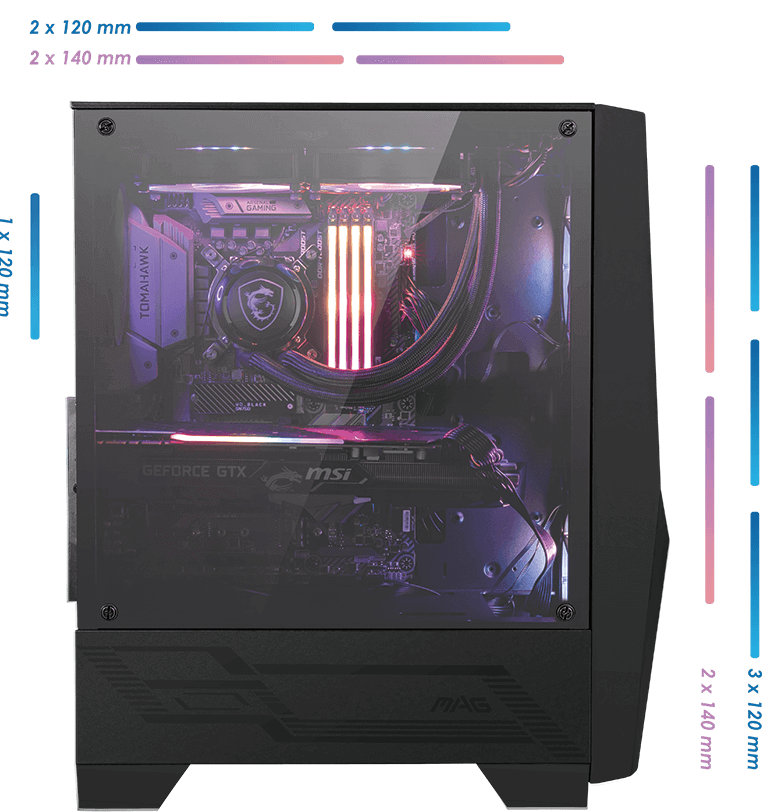 MSI MAG FORGE 100R MID-TOWER CASE WITH 3x FANS PREINSTALLED