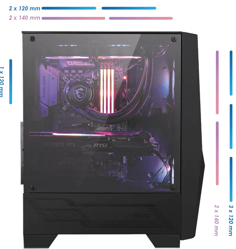 MSI MAG FORGE 100R MID-TOWER CASE WITH 3x FANS PREINSTALLED