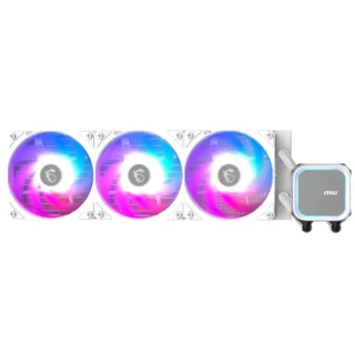 MSI MAG Coreliquid A13 360 AIO ARGB CPU Liquid Cooler, 360mm Radiator, Triple 120mm ARGB PWM Fans, White