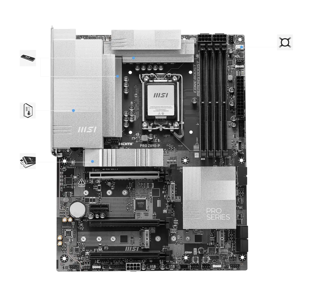 MSI PRO Z890-P WIFI INTEL 15th GEN ULTRA DDR5 MOTHERBOARD