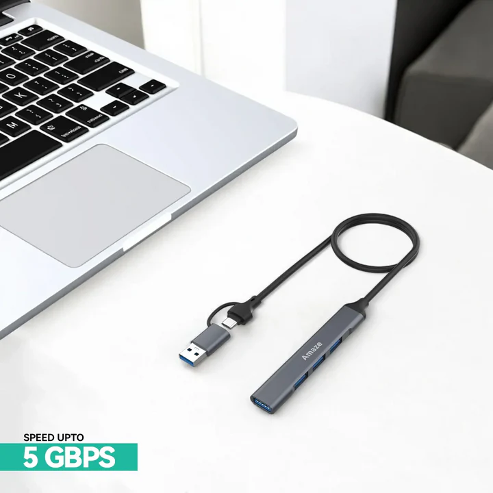 AMAZE USB3.0 + TYPE-C TO 4 IN 1 USB 3.0 HUB | A304