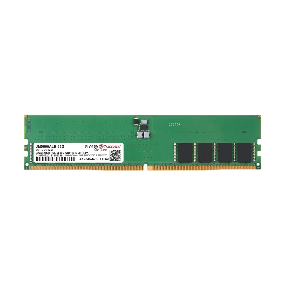 Transcend 32GB (1x32GB) 5600MHz C46 DDR5 Desktop RAM
