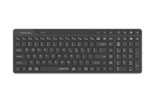 A4Tech Fstyler FBK27C AS Bluetooth & 2.4G Wireless Rechargeable 2-Zone Compact Keyboard WHILEGEEK