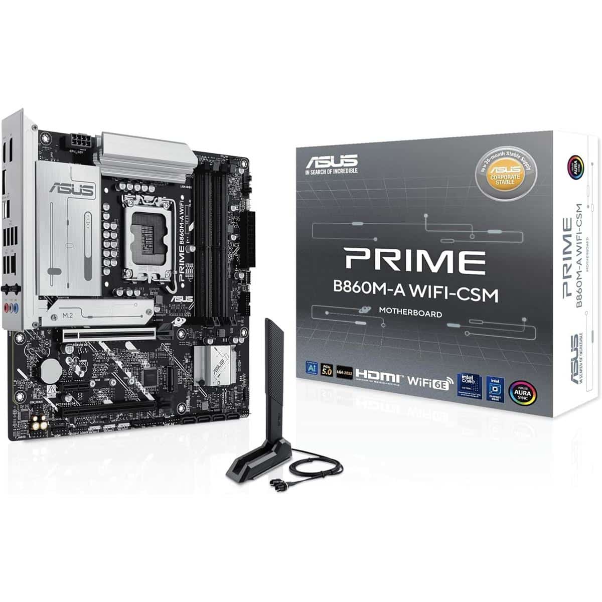 ASUS PRIME B860M-A WIFI-CSM | Micro-ATX Motherboard Ultimate DDR5 | Wi-Fi 6E PCIe 5.0 whilegeek