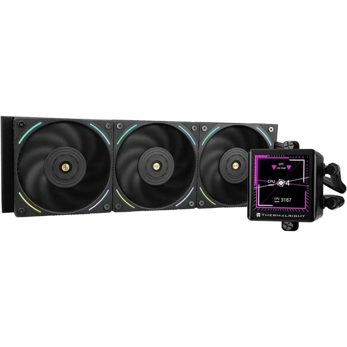Thermalright Frozen Vision 360 ARGB 360mm AIO Liquid CPU Cooler, IPS LCD Screen – Black WHILEGEEK