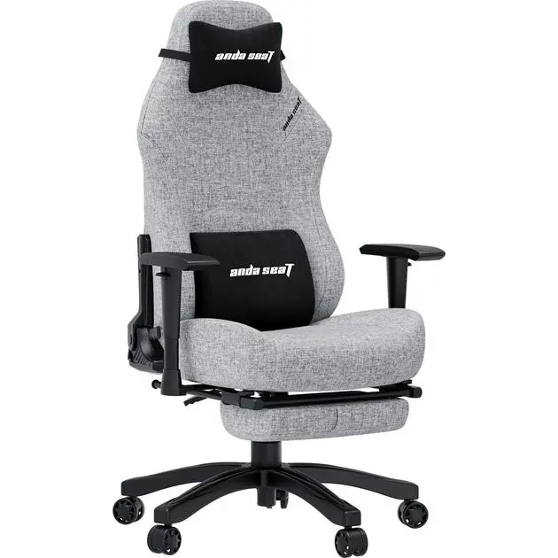 AndaSeat Luna Pro Ergonomic Gaming Chair with Footrest – Grey Fabric whilegeek