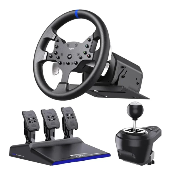 PXN V99 Racing Wheel with 900° Steering, Pedals & Shifter | Force Feedback for PC, PS5, PS4, Xbox & Switch