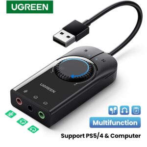 UGREEN USB-A External Stereo Sound Adapter 40964 | USB to 3.5mm Audio & Microphone Adapter