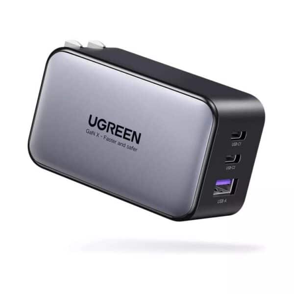 UGREEN Nexode 10334 65W GaN 3-Port Fast Charger | Dual USB-C + USB-A PD Wall Charger