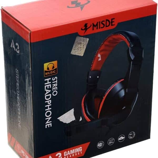 MISDE A3 RGB Wired Gaming Headset | Stereo Gaming Headphones with Noise-Reducing Microphone