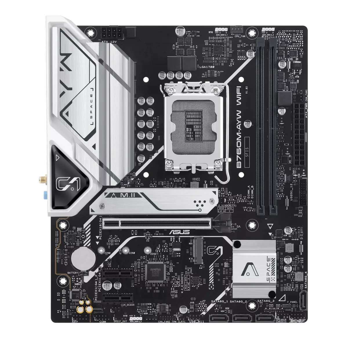 ASUS B760M-AYW WiFi DDR5 Intel B760 LGA1700 Micro-ATX Motherboard | WiFi 6, PCIe 4.0