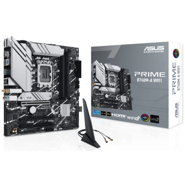 ASUS PRIME B760M-A WIFI DDR5 Intel B760 LGA1700 Micro-ATX Motherboard | WiFi 6, DDR5, PCIe 4.0