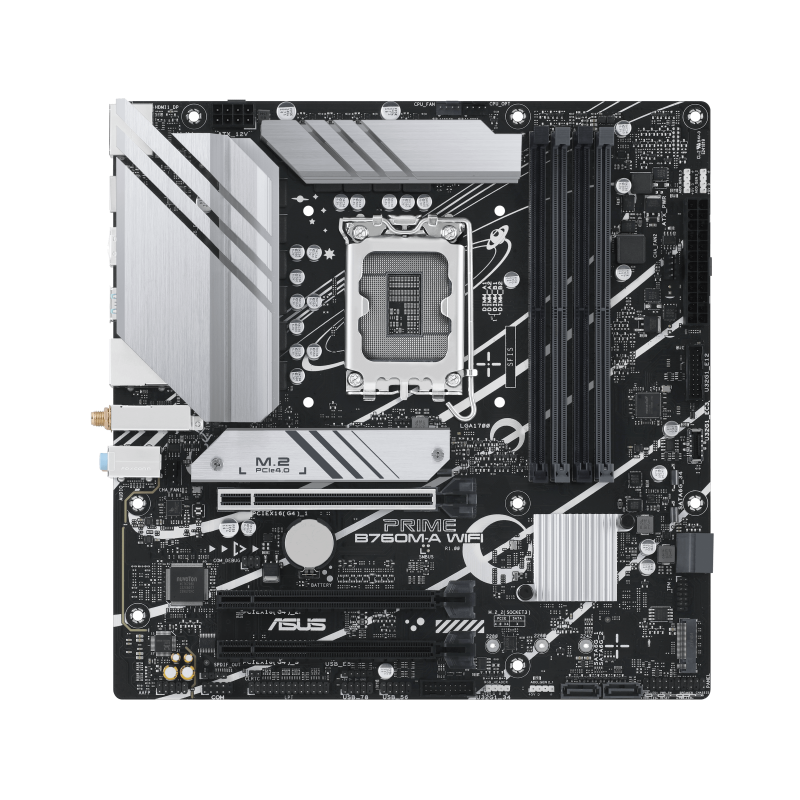 ASUS PRIME B760M-A WIFI DDR5 Intel B760 LGA1700 Micro-ATX Motherboard | WiFi 6, DDR5, PCIe 4.0