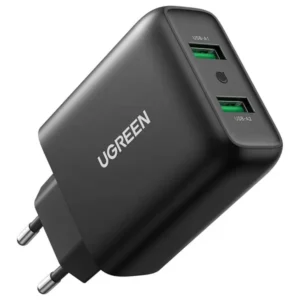36W dual USB fast charger Qualcomm Quick Charge 3.0 support Charge two devices simultaneously Smart safety protection system Compact travel-friendly design