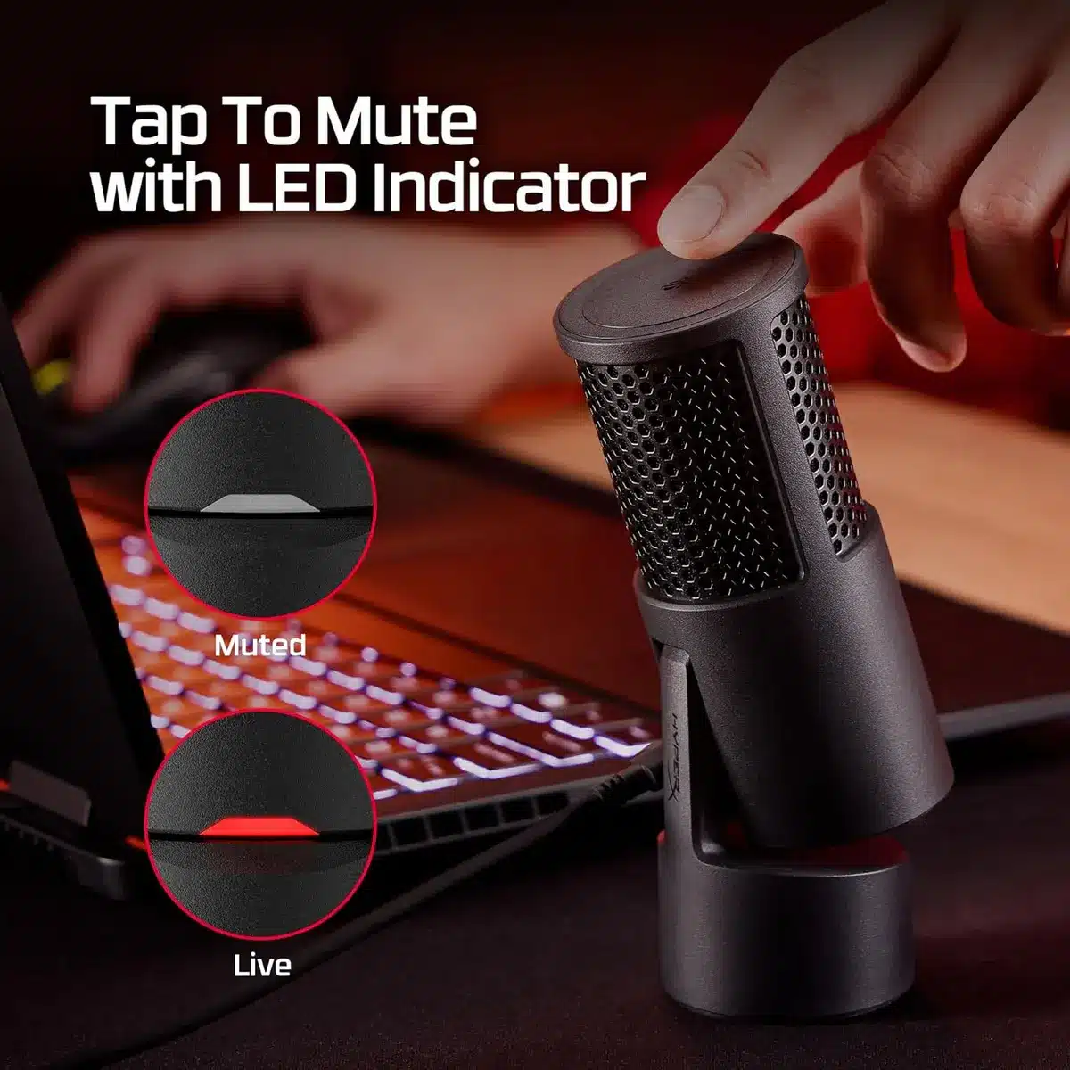 HyperX SoloCast 2 Gaming USB Condenser Microphone for Streaming & PC