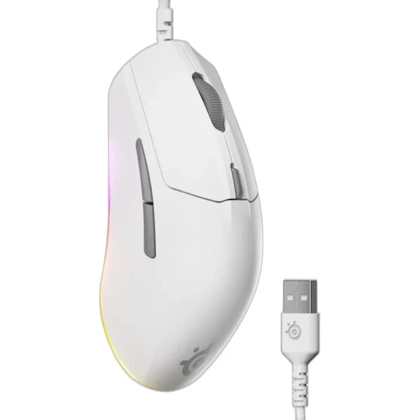 SteelSeries Rival 3 RGB Gaming Mouse White | High-Performance Wired Mouse