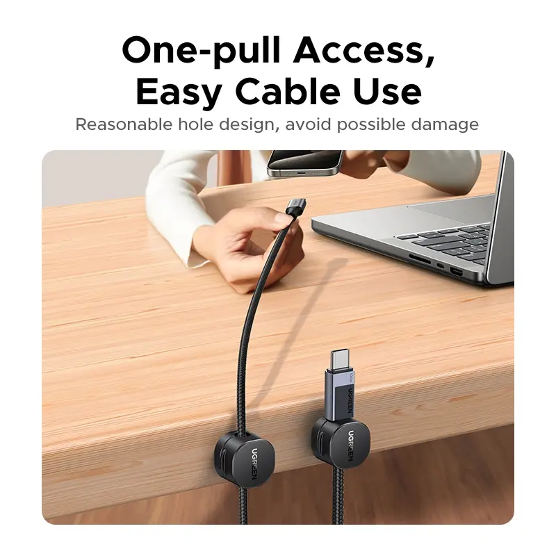 UGREEN 45797 Magnetic Cable Organizer 3-Pack | Desktop Cable Holder