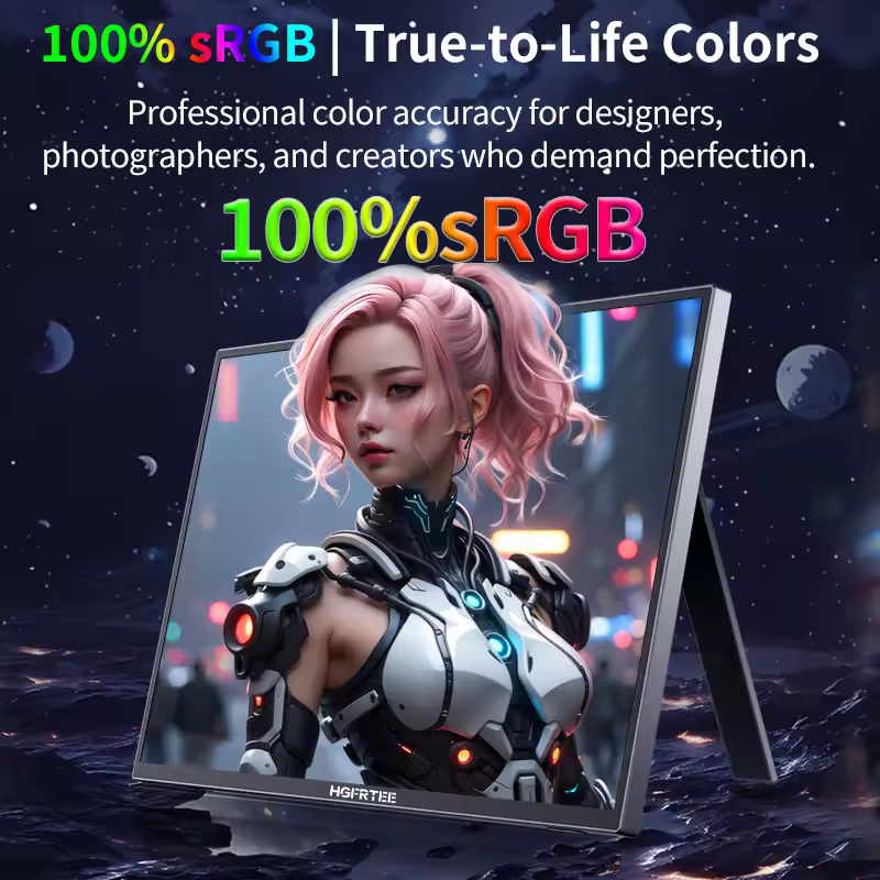 HGFRTEE 16-Inch Portable Gaming Monitor 144Hz 2.5K QHD IPS Display | USB-C Portable Monitor