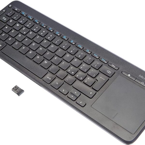 Built-in multi-touch touchpad 2.4GHz wireless USB receiver Dedicated multimedia shortcut keys Spill-resistant keyboard design Ideal for Smart TVs and PCs